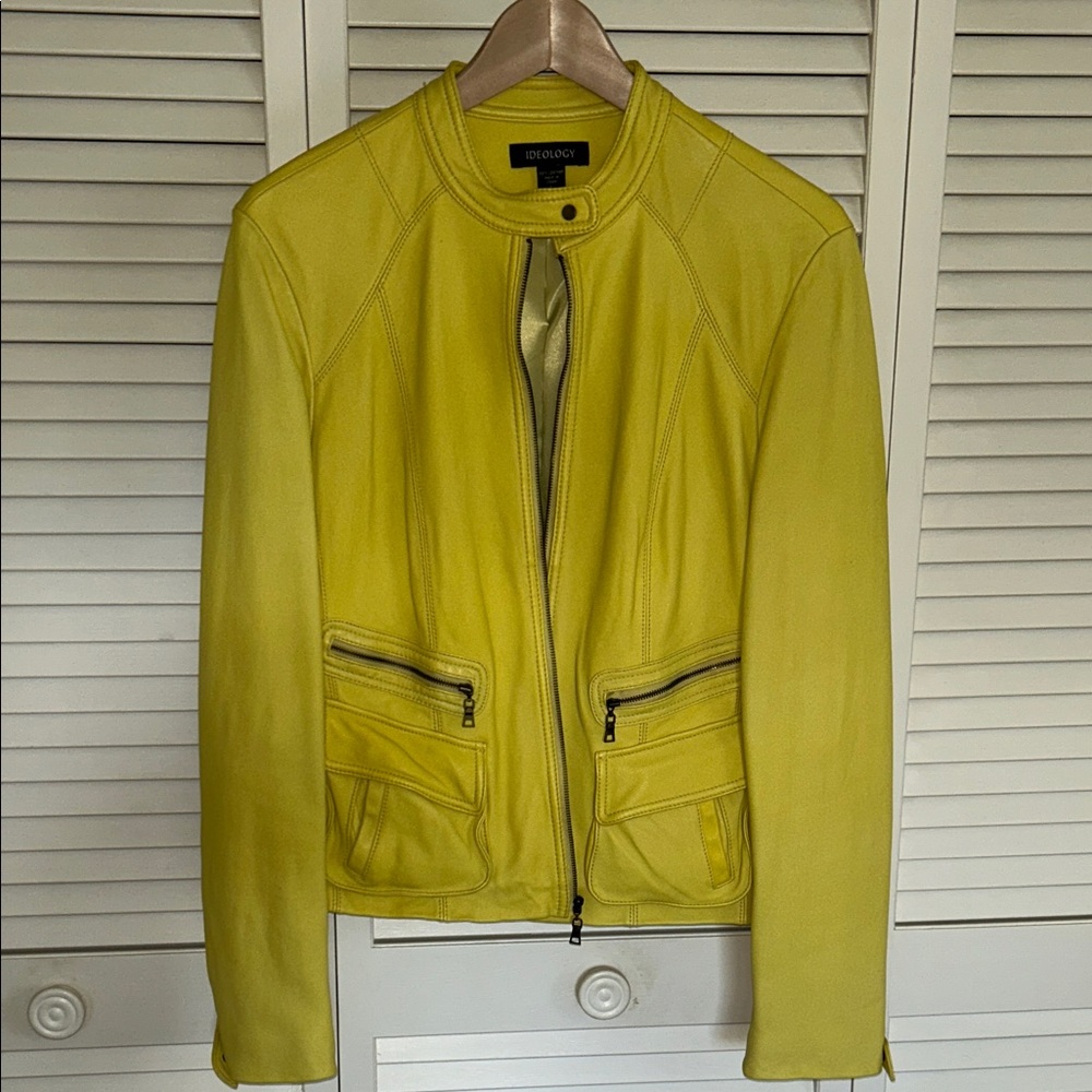 Ideology Vibrant Yellow Leather Jacket